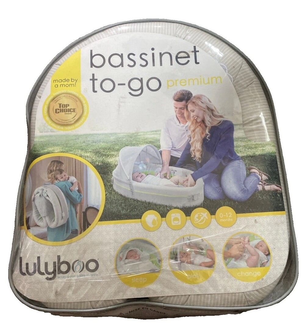 LULYBOO Bassinet To-Go Premium GREAT condition Green Grey